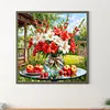 40x40cm fleur 5d bricolage plein perceur rond diamant peinture kit d&eacute;coration murale &agrave; la maison