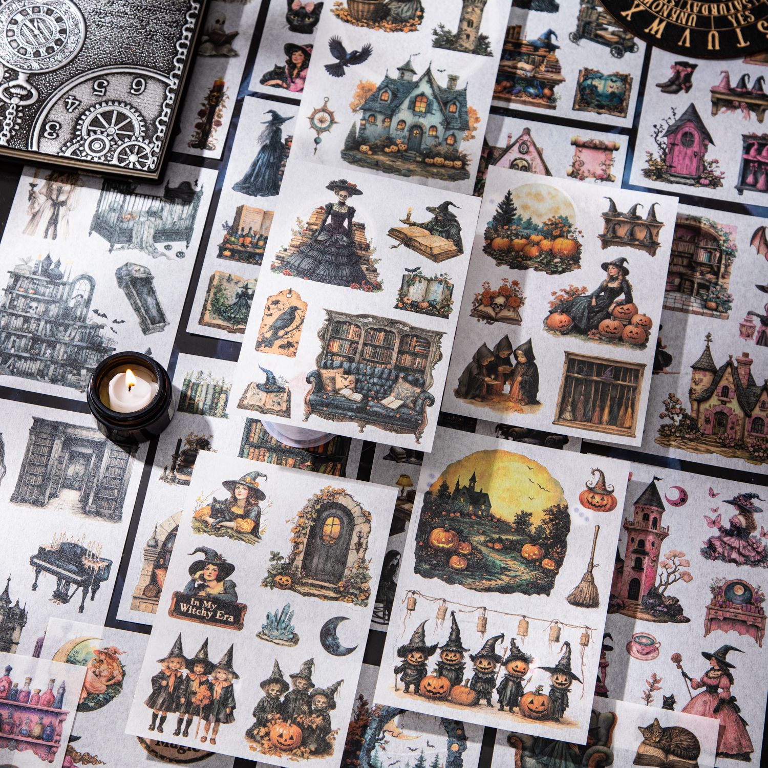 스티커북 - 미드나잇 파티 시리즈 빈티지 다크 고딕 할로윈 풍경