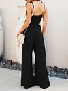 Empire Sleeveless Wide Leg Jumpsuits
