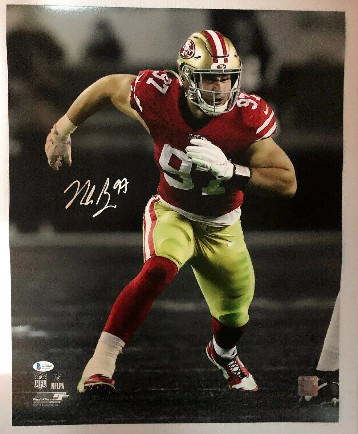 Nick Bosa Signed Autographed 16x20 Photo Poster painting San Francisco 49ers BECKETT COA 2