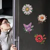 (US Only)6Pcs 2D/Flat DIY Flowers Diamond Painting Fridge Magnets Kit for Art Crafts Gift