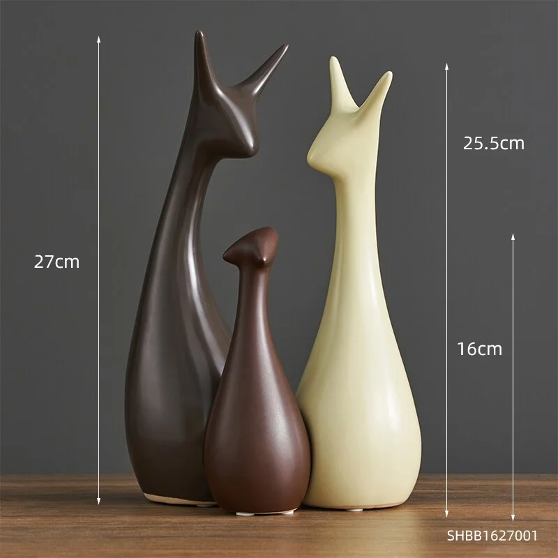 Nordic Home Decoration Abstract Sculpture Ceramic Animal Figurines Home Decoration Accessories Office Desk Decoration Gifts
