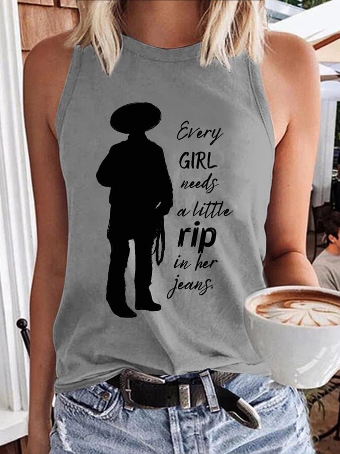 Women's Every Girl Needs A Little Rip In Her Jeans Vest