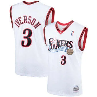 NBA Allen Iverson White Philadelphia 76ers 3 Jersey