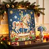DIY Special Shape Diamond Painting Pearl Art With Inner Frame Kit 25x25cm(Christmas Carousel)