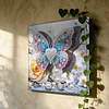 Kit d&rsquo;art diamant&eacute; de perceuse en forme sp&eacute;ciale bricolage de papillon fleur avec cadre 25x25cm