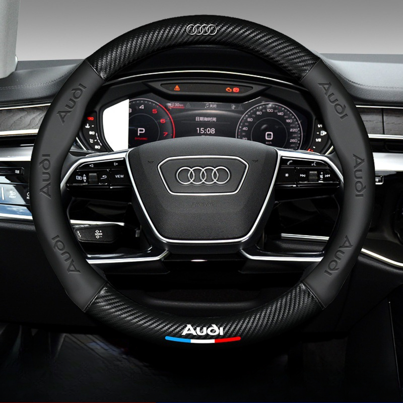 Audi Carbon Fiber & Leather Steering Wheel Cover
