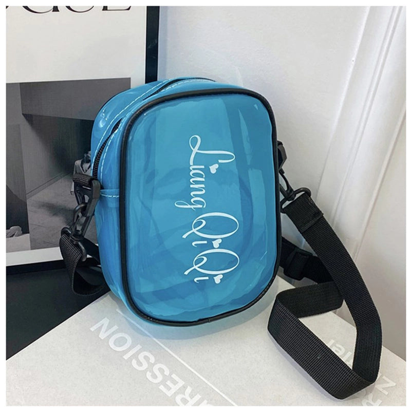 Women’s Small PVC Solid Color Streetwear Square Zipper Jelly Bag