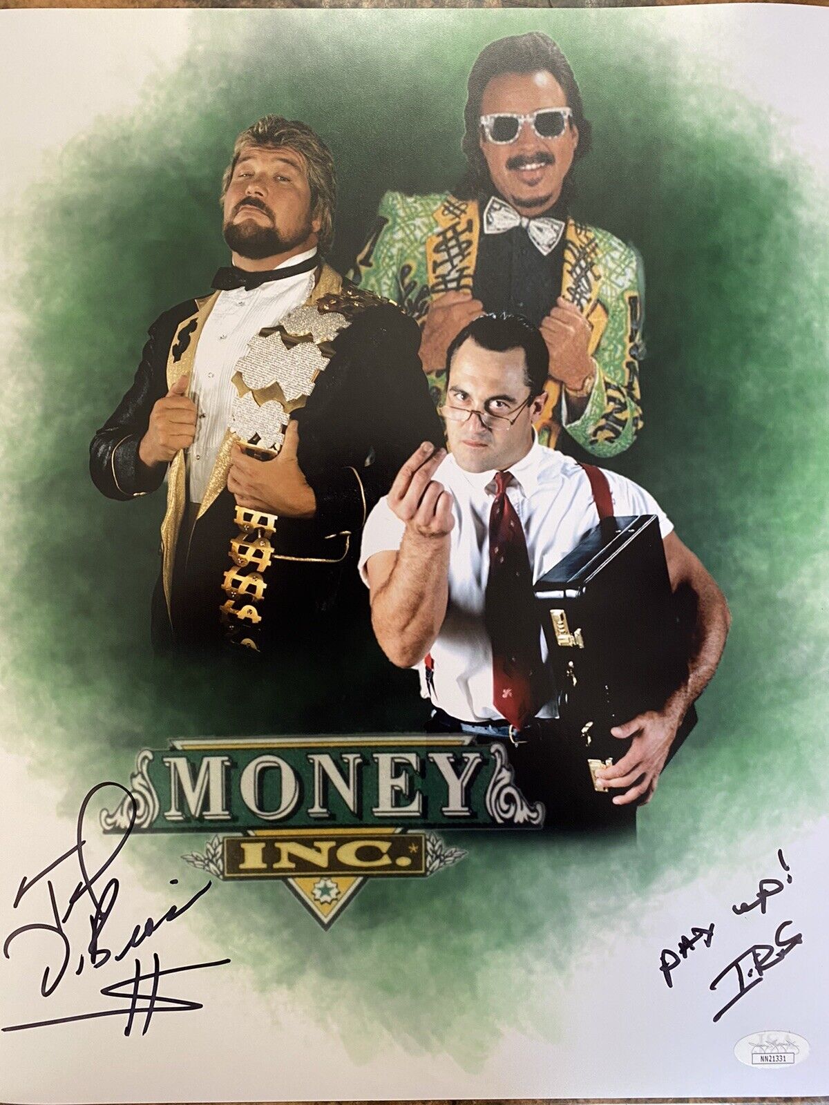 Ted DiBiase & I.R.S. Signed WWE WWF Wrestling 11x14 Photo Poster painting JSA COA