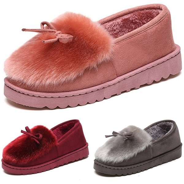 New Women Lovely Rabbit Faux Fur Soft Home Slippers Cotton Comfortable Non-Slip Warm Autumn And Winter Women Slippers Casual Indoor Slippers - Shop Trendy Women's Fashion | TeeYours