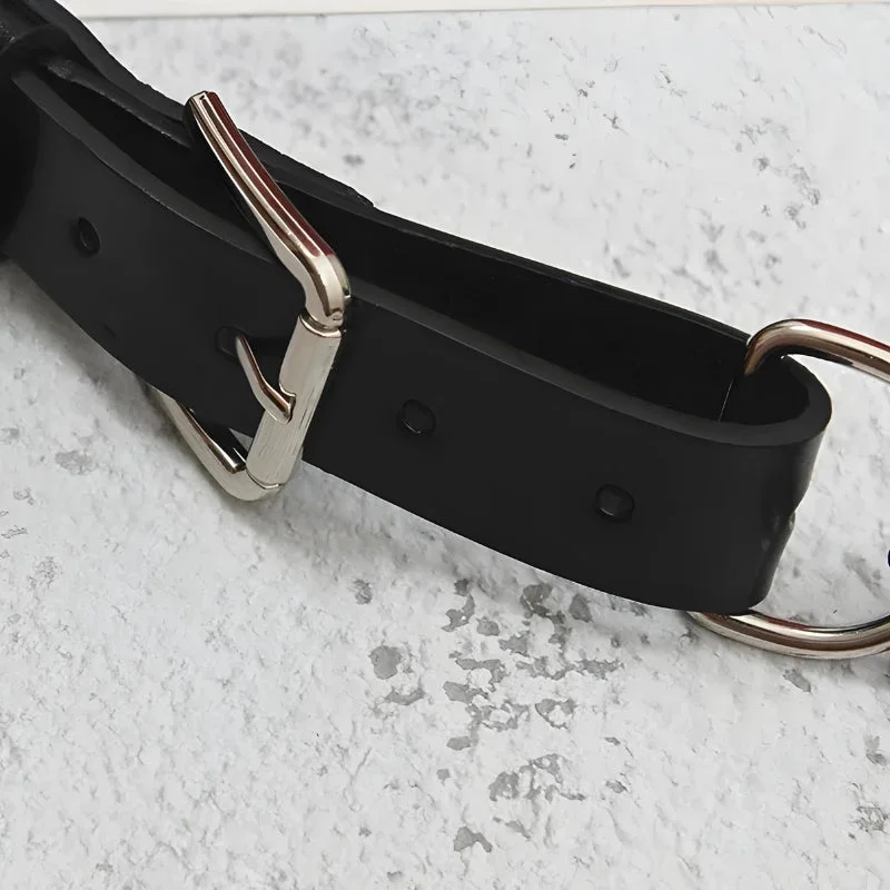 Brownm Lock Faux Leather Chain Belt