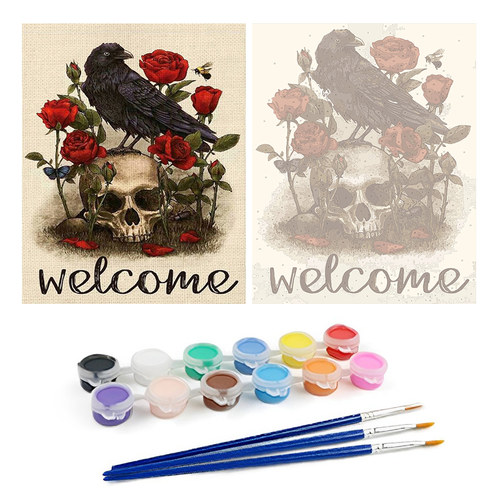 Raven and Skull-Paint by Numbers-30*40cm/40*50cm