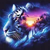 Tiger Landscape Silhouette-11CT Stamped Cross Stitch 45*45cm/17.72*17.72in