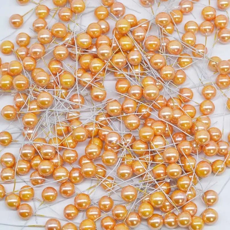 50pcs Colorful Pearl Stamens Artificial Flower small berries cherry For DIY Wedding Christmas Cake Box Pearl Wreaths Decoration
