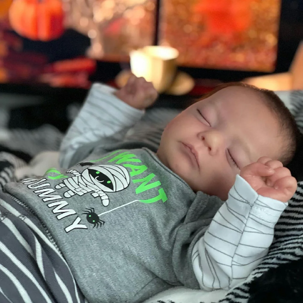 17" Lifelike Hand-Painted Hair Reborn Sleeping Boy Brady