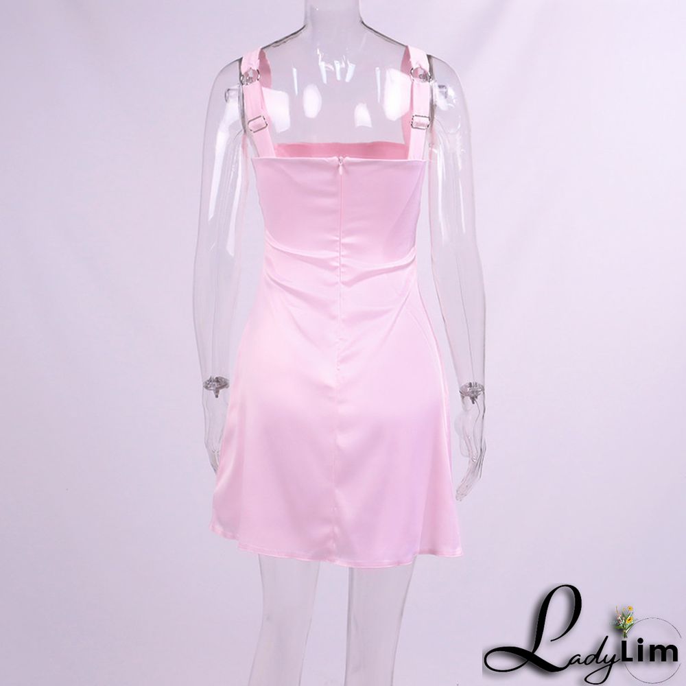 Women's Fall Satina Sexy Strap Mini Dress