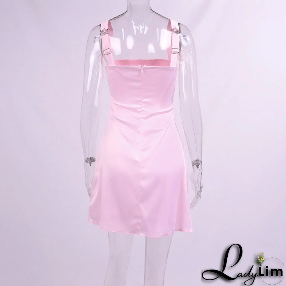 Women's Fall Satina Sexy Strap Mini Dress