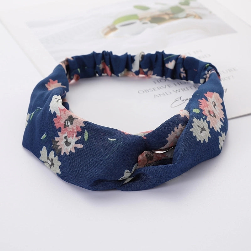 Women’s Lady Polka Dots Flower Cloth Hair Band
