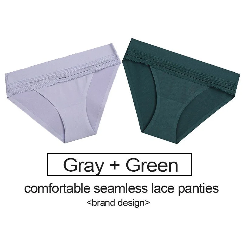 2PCS/Set Lace Panties Women's Underwear Female Lingerie Seamless Panties Underpants Sexy Briefs Intimates Woman Girls Pantys