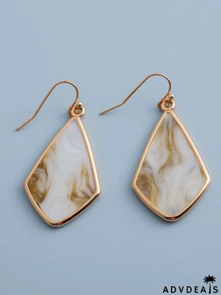 Marble Pattern Geometric Drop Earrings