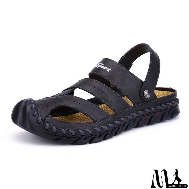 MidiSono - Breathable Comfy Solid Color 2-Way Sandals