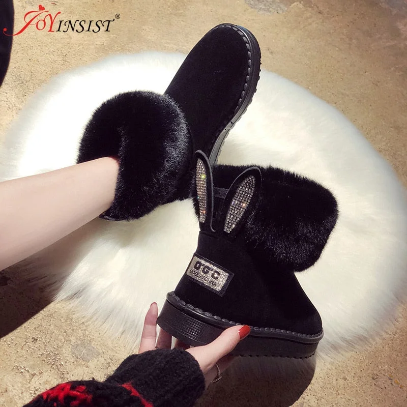 2021 New Women  Winter Snow Boots  Velvet Padded Shoes Boots Outdoor Fur Keep Warm Shoes Female  Solid  Casual Boots