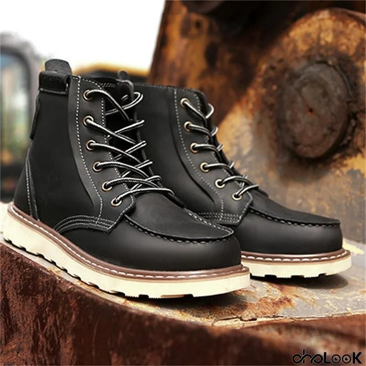 Men's Stylish Casual Lace-Up Cowhide Thermal Martin Boots