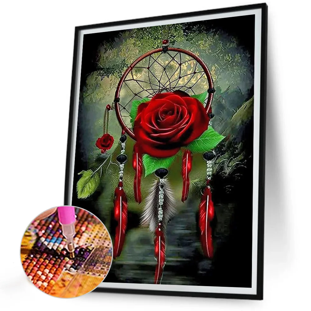 Rose Dream Catcher 30*40cm(canvas) full round drill diamond painting