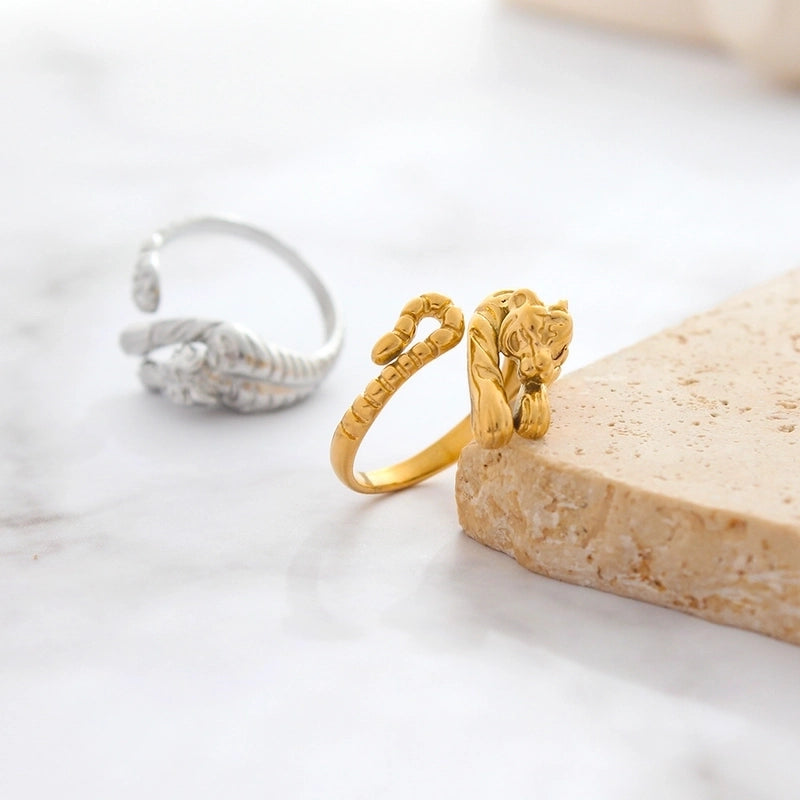 304 Stainless Steel 18K Gold Plated Casual Modern Style Plating Geometric Open Rings