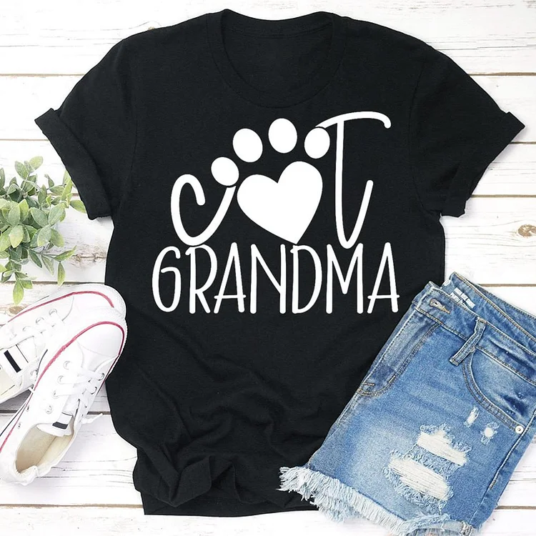 cat grandma T-shirt Tee -03663-Annaletters