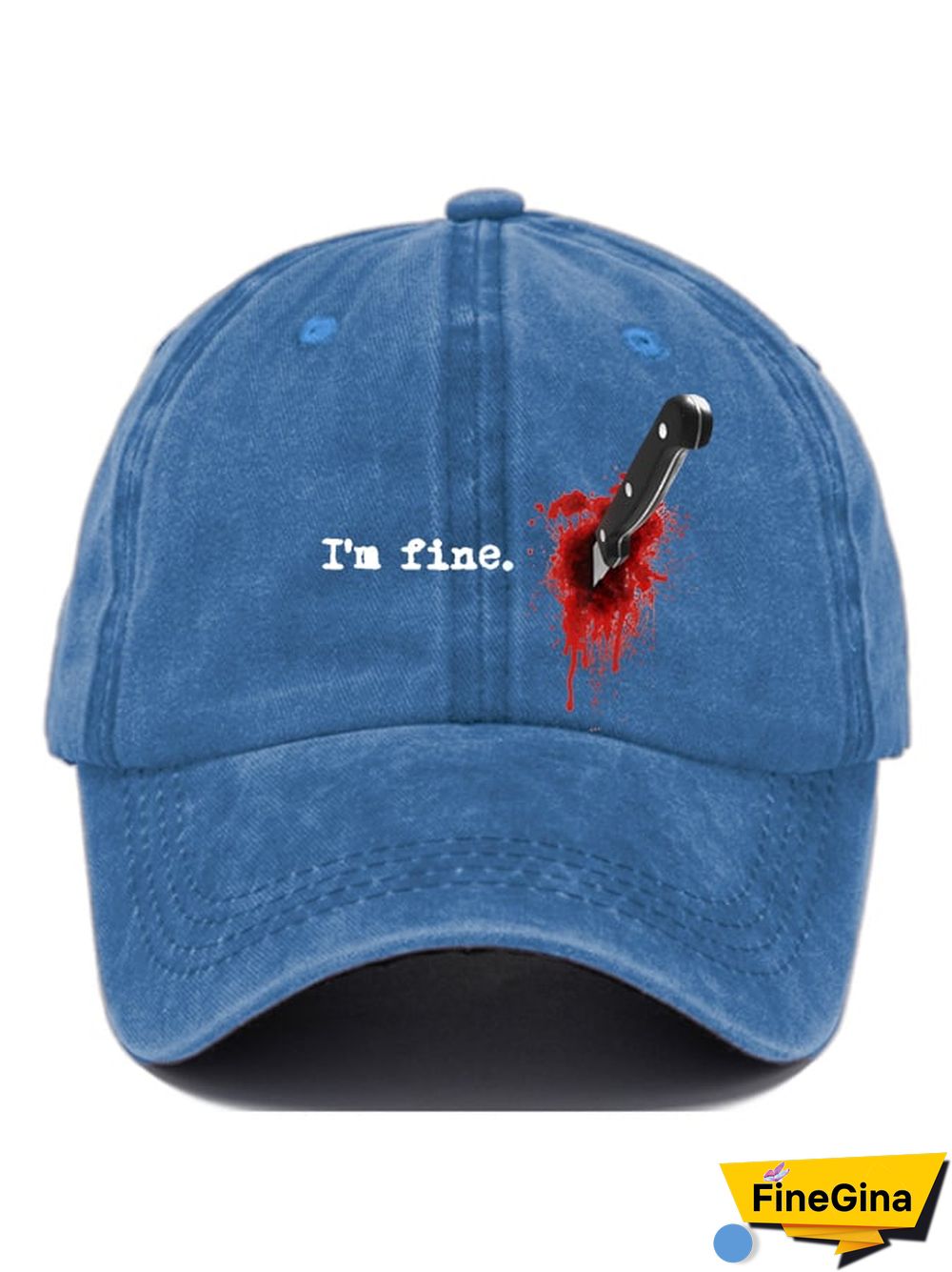 Casual I'm Fine Print Baseball Cap