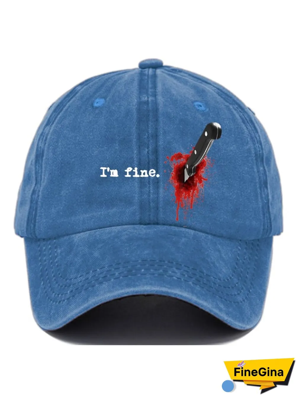 Casual I'm Fine Print Baseball Cap