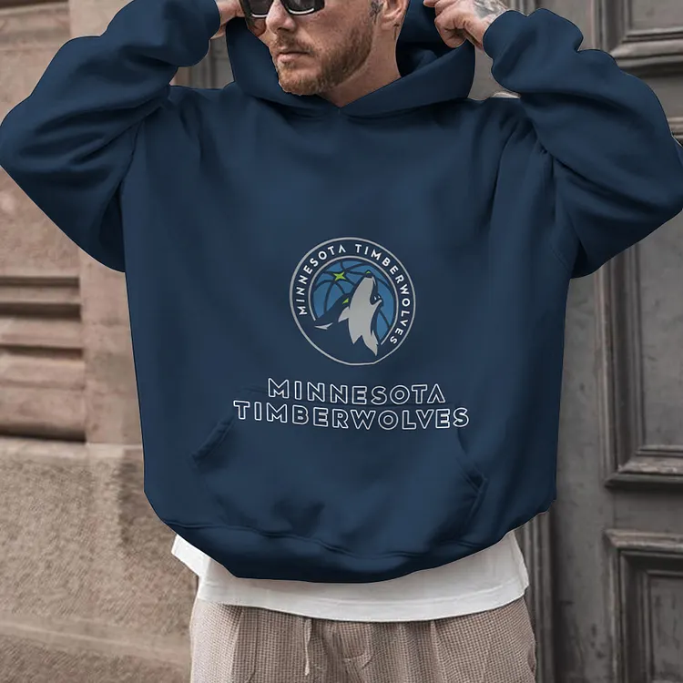 Minnesota Timberwolves Printed Hooded Pocket Pullover Hoodie