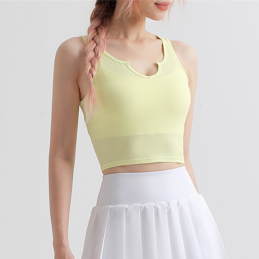 Buy Hergymclothing Fluorescent Orange women v neck moisture wicking cool feeling nylon slim fitting everyday sports running yoga crop top online