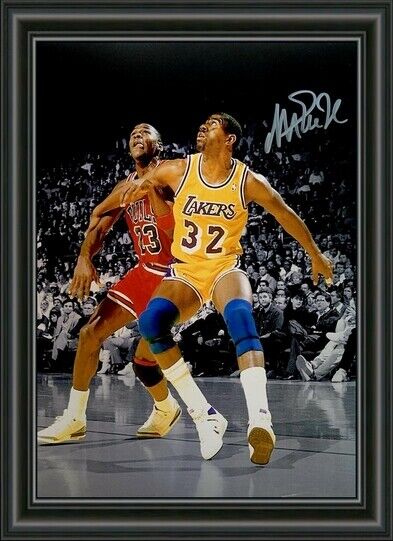 Magic Johnson BASKETBALL Lakers - A4 SIGNED Photo Poster painting POSTER PRINT 1 -  POSTAGE