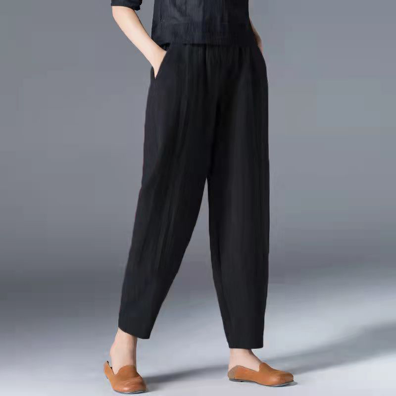 Women's Vintage Fashion Comfortable Linen Cotton Wide Leg Pants