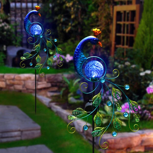 Outdoor Solar Garden Peacock Light
