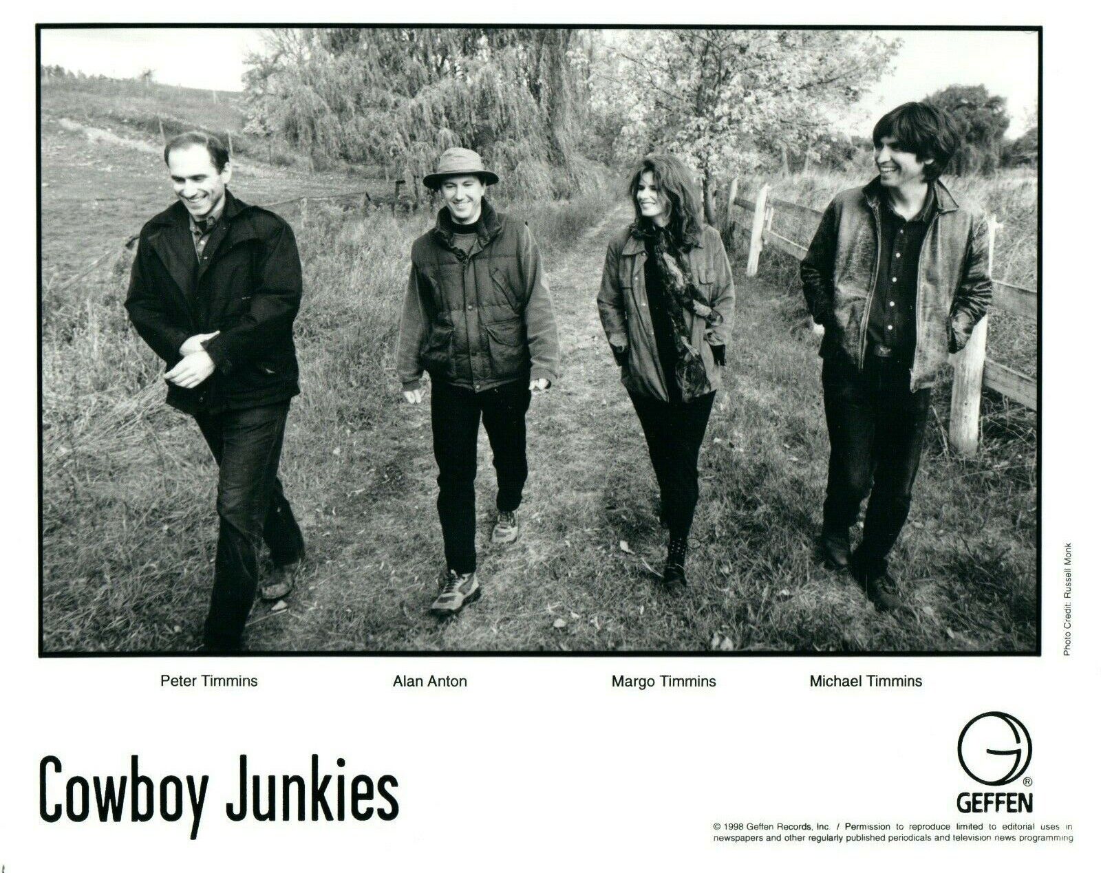 COWBOY JUNKIES Music Band 8x10 Promo Press Photo Poster painting Geffen Records 1998