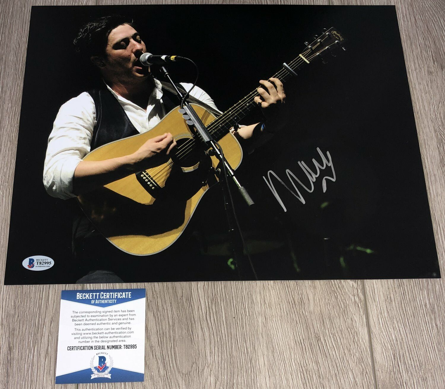 MARCUS MUMFORD AND SONS SIGNED AUTOGRAPH 11x14 Photo Poster painting w/PROOF & BECKETT BAS COA