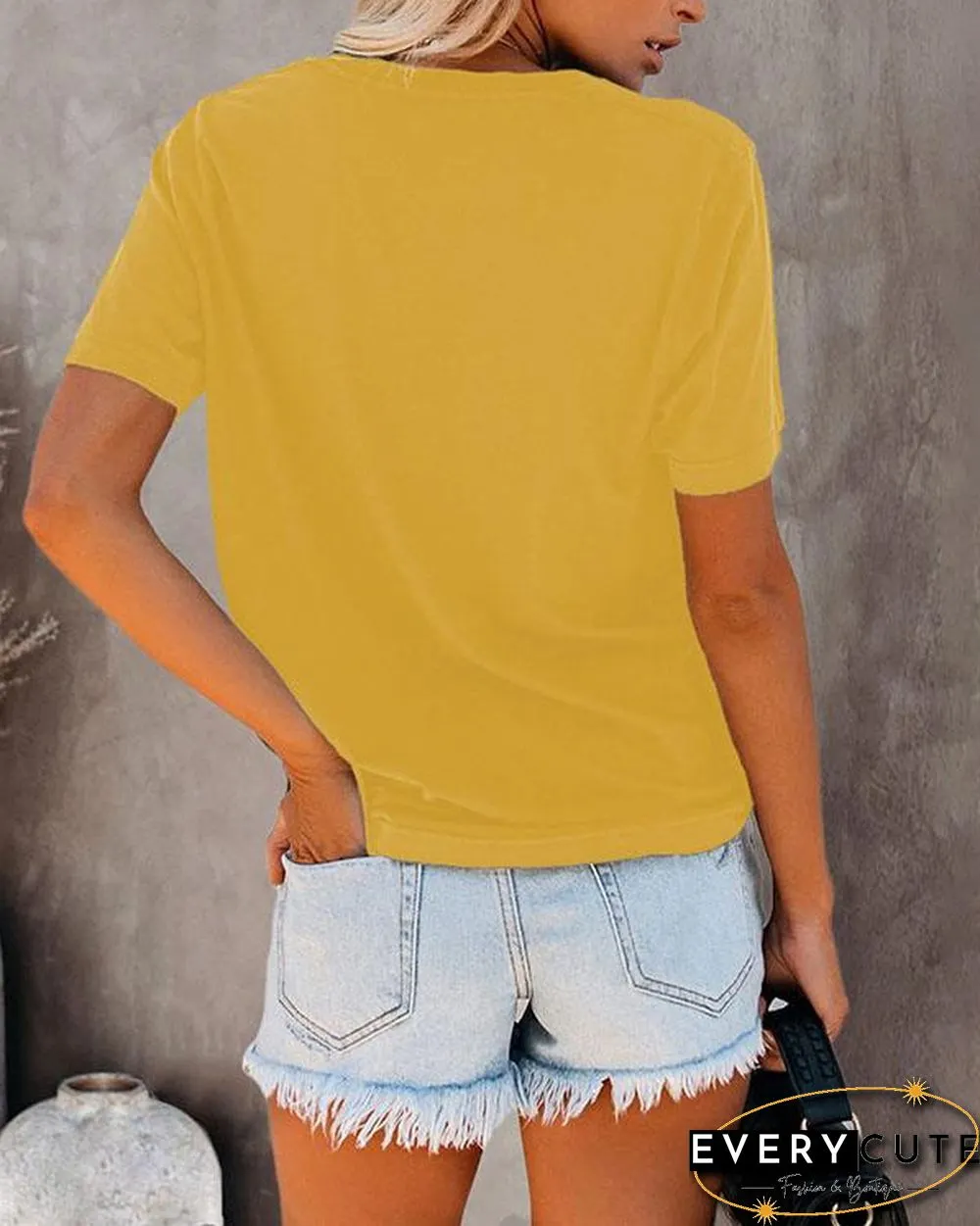 Women Print Crew Neck Short Sleeve Shirts