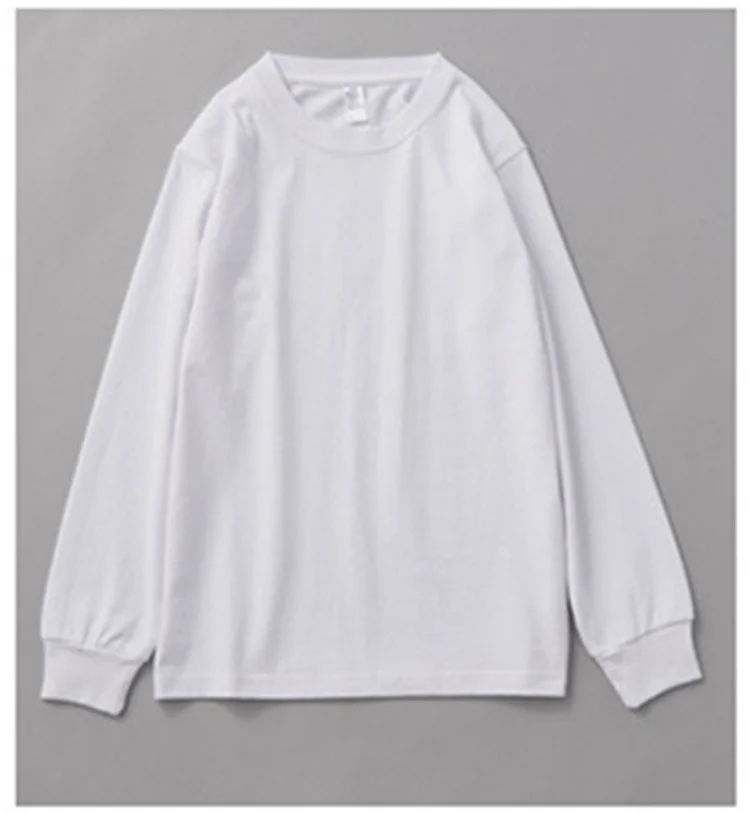 Enanhua  2025 Brand New Men's T-Shirt 300g Heavy Cotton Tees Round Neck Long-Sleeved Men T Shirt Trend Bottoming Man Shirt t-Shirt