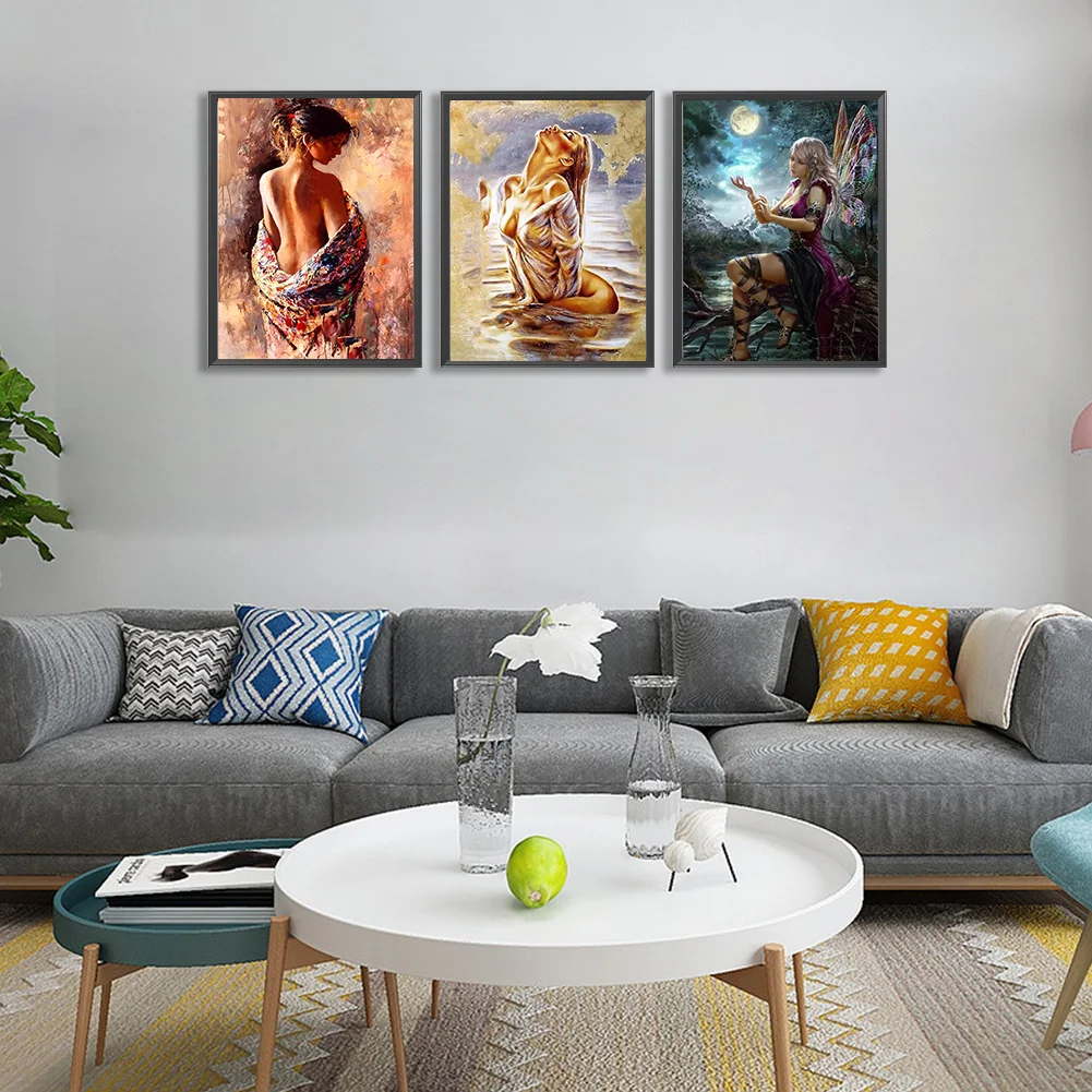 3pcs Diamond Painting - Full Round Drill - Women(Canvas|30*40cm)