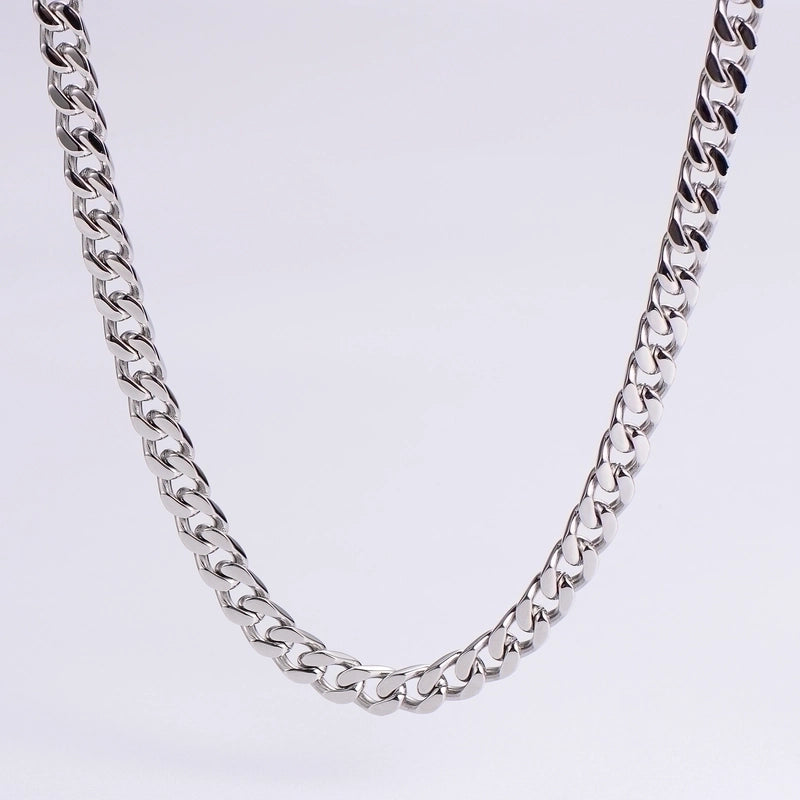 3 Pieces 304 Stainless Steel Hip-Hop Rock Polishing Plating Solid Color Long Necklace