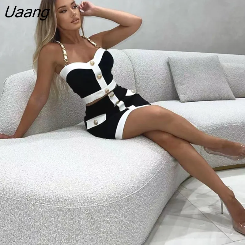 New Sexy Pink Sequin Strapless 2 Pieces Bodycon Mini Dress Women Celebrate Birthday Party Bar Singer Nightclub Stage Costume