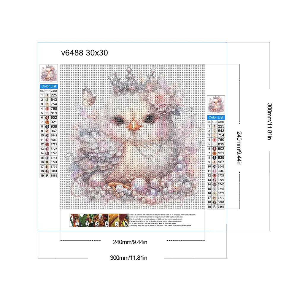 Full Round Diamond Painting 30*30cm - Bejeweled Chicken