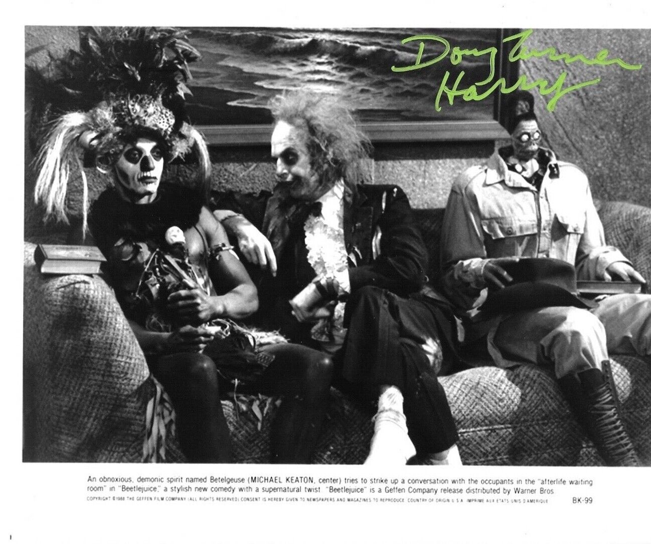 * DOUG TURNER * signed 8x10 Photo Poster painting * BEETLEJUICE * CHARMAN * HARRY * PROOF * 24