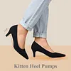 Women's 2 Inch Pumps Kitten Heels Closed Pointed Toe Low Heels Casual Shoes