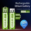🔋🔋USB Battery - 1.5V Constant Voltage 1800Ah USB Rechargeable Lithium Battery, Environmentally Friendly And Long-Lasting Power