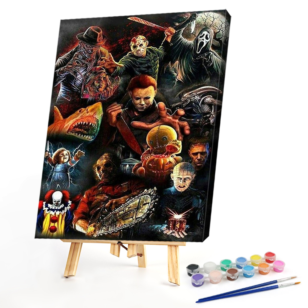 

40*50CM - Paint By Numbers - Horror Clown, 501 Original