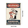 2PCS Warning - Metal Tin Signs Set(8*12Inch/12*16Inch)